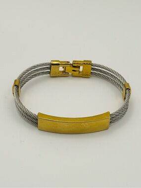 Unisex Two-Tone Stainless Steel & Gold Cable Bracelet - JD Studio